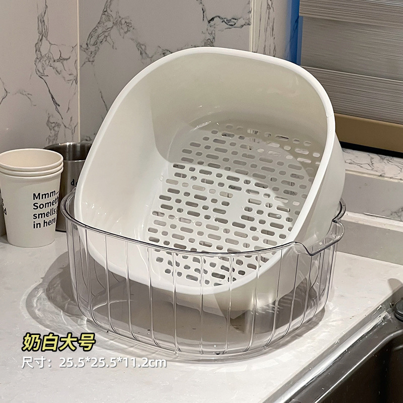 シンク二層排水バスケットキッチン用品リビングルームティーホームフルーツプレートバスケットシンクバスケット|undefined