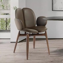 意式极简PULP餐椅设计师实木单靠背椅复古创意椅子酒店样板间书椅