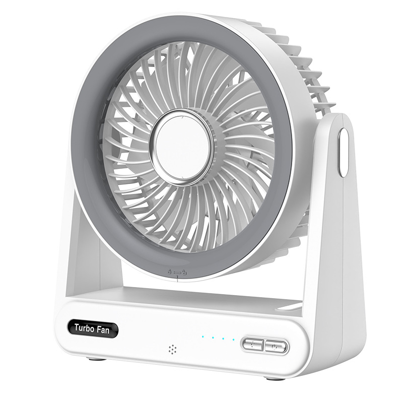Rechargeable Desktop Turbo Fan With Voice Control And Led Light_voghion.com