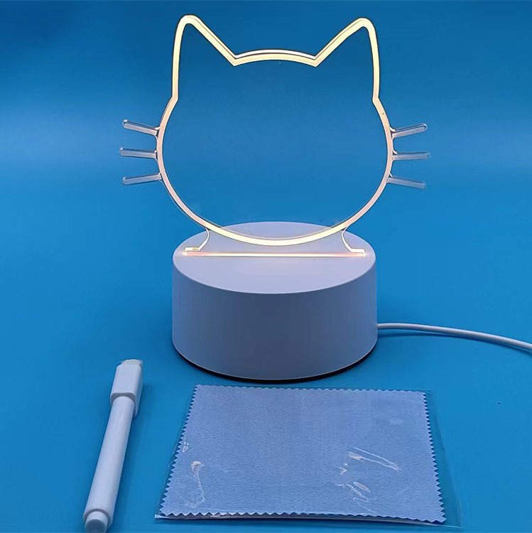 Especial transfronterizo para actividades festivas, mensajes escritos a mano de bricolaje, luces nocturnas en 3D, adornos acrílicos, regalos de ambiente junto a la cama