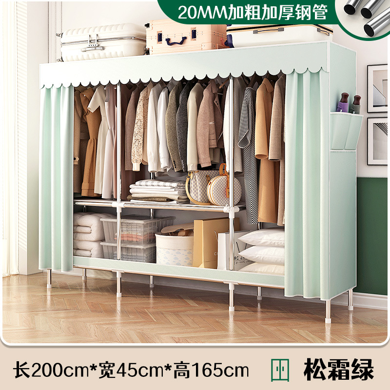 Armario sencillo para dormitorio en casa, armario de tela resistente y duradero para viviendas de alquiler, almacenamiento de ropa colgante, armario de almacenamiento multifuncional. image 35