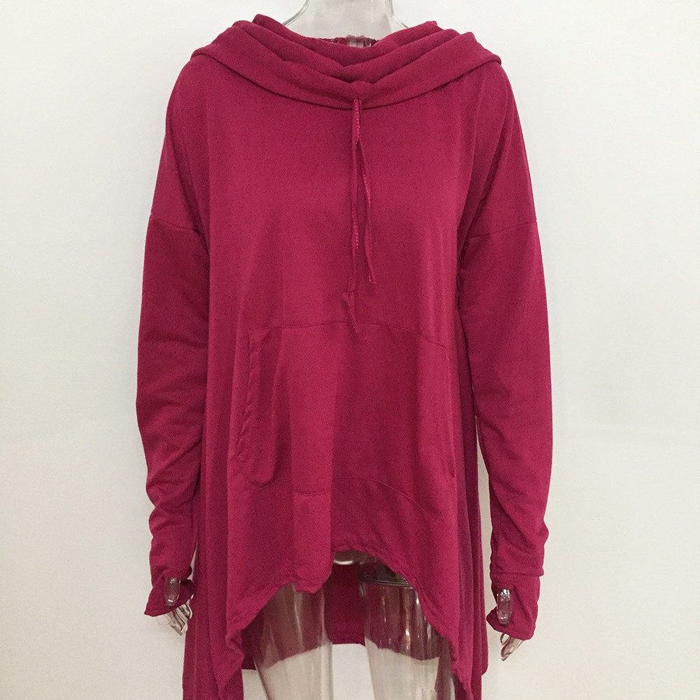 2018 Otoño e Invierno AliExpress deseo Amazon nuevo europeo y americano color sólido suéter largo con capucha