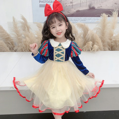 Snow White dress long sleeve new baby collar Korean fleece Elsa dress festival wear for formal wear Halloween costume