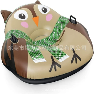 PVC猫头鹰滑雪圈冬季充气企鹅成人充气雪地轮胎雪橇蓝色外贸玩具