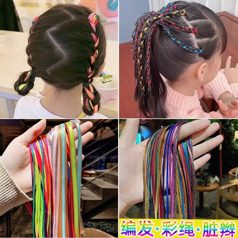 Cuerda de color de cabello trenzado Cuerda de cabello trenzada sucia Cuerda de cabello Cuerda de cabello artefacto de cinta tocado de color para niños Accesorios para el cabello de colores para mujeres