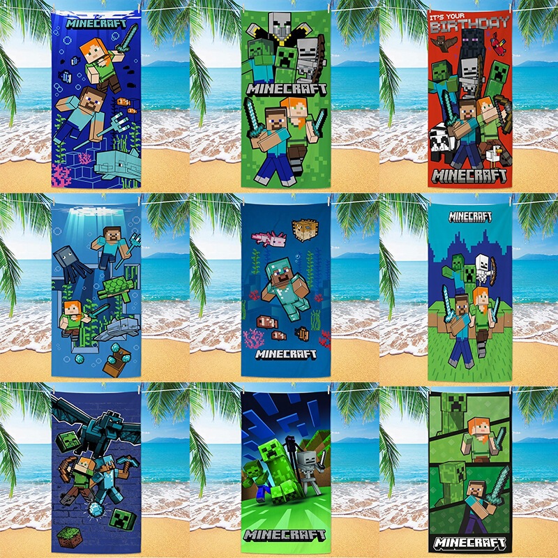 New cross-border Amazon bestseller Minecraft beach towel, ultra-fine fiber beach towel, absorbent swimming bath towel New cross-border Amazon bestseller Minecraft beach towel, ultra-fine fiber beach towel, absorbent swimming bath towel