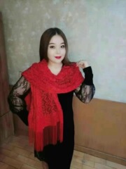 New Middle Eastern Scarf Solid Color Dragon Flower Scarf for Women Muslims Single Color Scarf Cross-border Lace Air Shawl