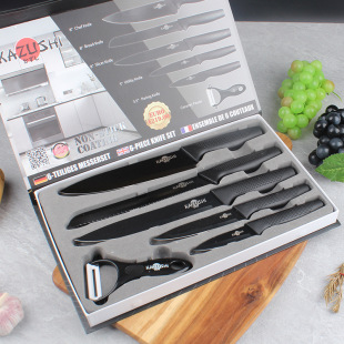 Manufacturer Wholesale Household Kitchen Knife Set Non-Stick Combination Knife Set Stainless Steel Knife 6-Piece Chef Knife Set