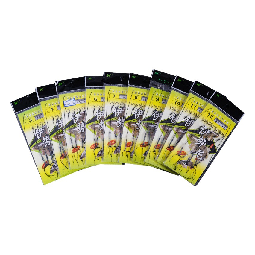 Herma string hook anti-winding wire double connector eight-ring Isem high carbon hook fishing gear hook wholesale