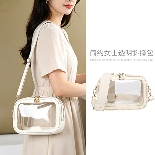 New Square Transparent Women's Crossbody Bag, Large Capacity Travel Portable Shoulder Bag, Multi-Functional Cosmetics Storage Bag New Square Transparent Women's Crossbody Bag, Large Capacity Travel Portable Shoulder Bag, Multi-Functional Cosmetics Storage Bag