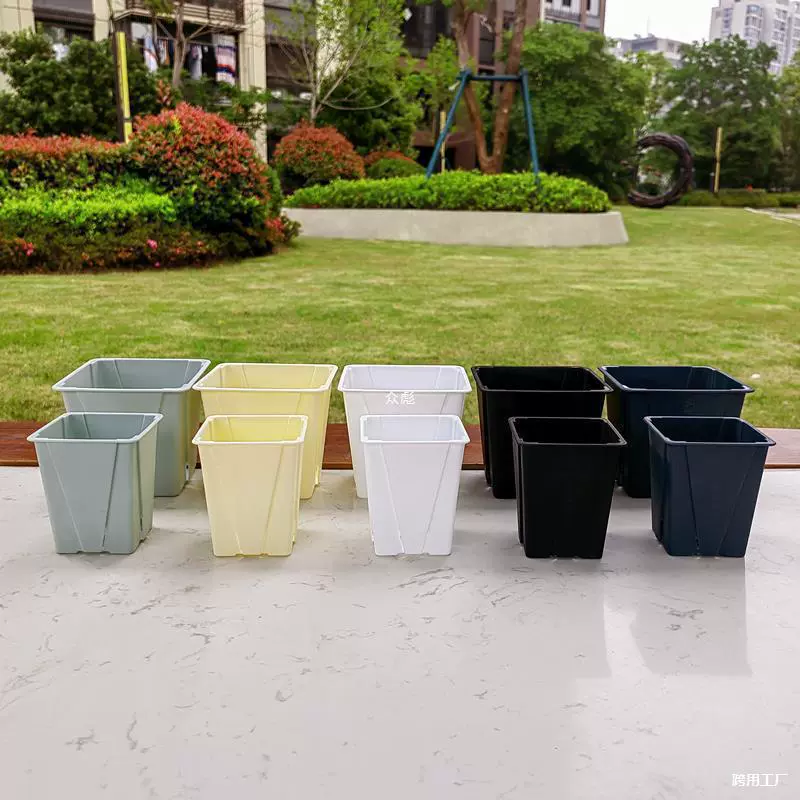 Утолщенный суккулентный цветочный горшок для кактусов, литопсов и нефритовой росы, небольшой черный квадратный пластиковый органайзер для горшков с контролем корней.