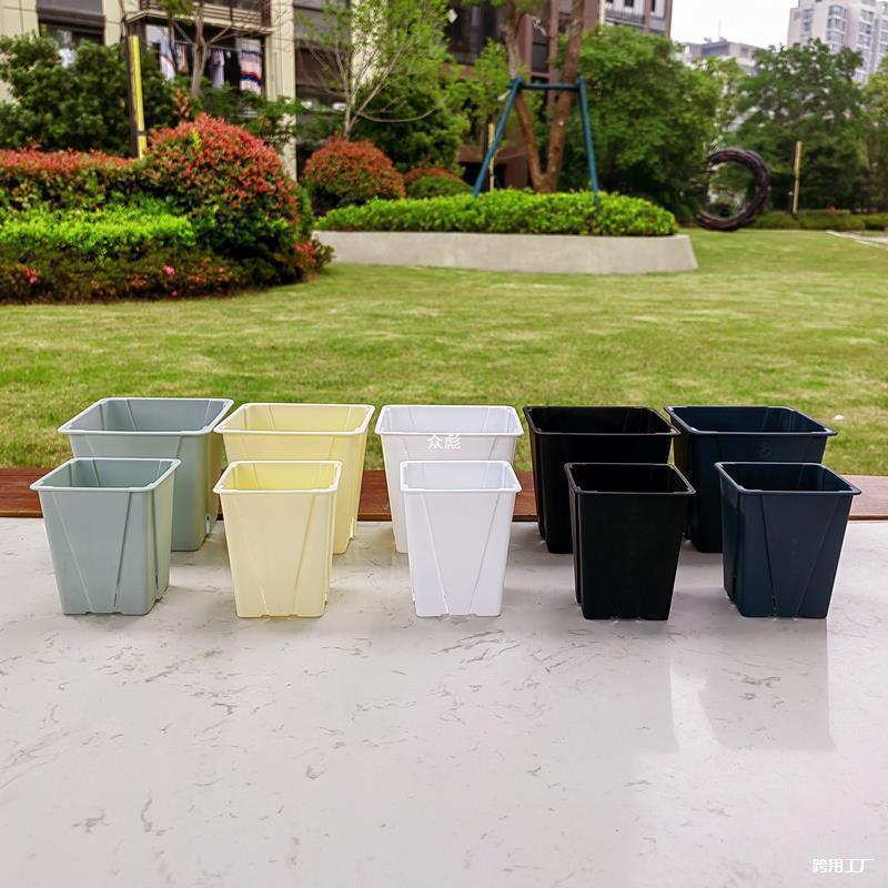 Thickened Succulent Flower Pot for Cacti, Lithops, and Jade Plants with Small Black Square Plastic Root Control Tray for Organizing