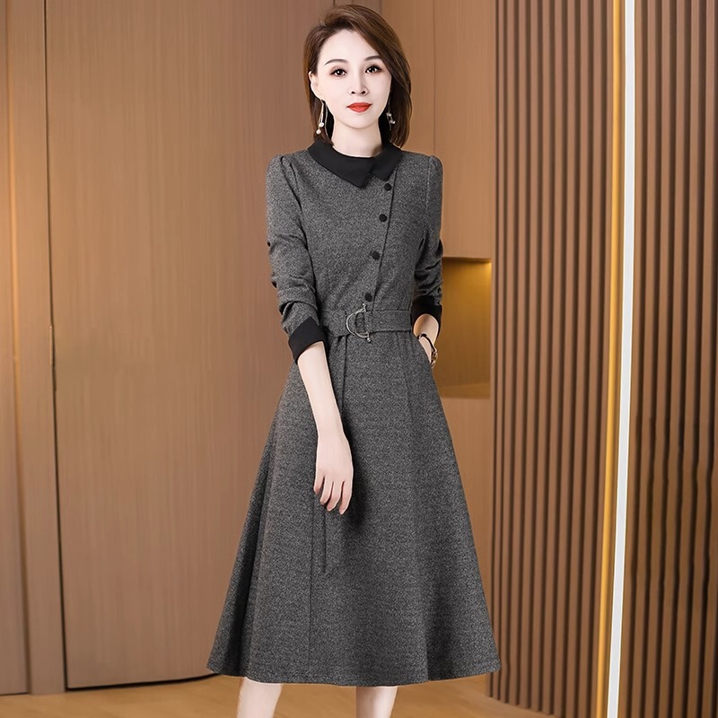 长袖连衣裙秋款女装2025年新款妈妈贵妇品牌秋季裙子|undefined