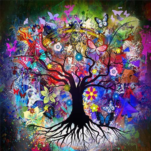 Venta caliente 5d diamante pintura diamante completo DIY diamante redondo vida árbol diamante bordado colgante pintura diamante pegatinas sala de estar pintura decorativa