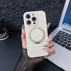 IPhone16pro液体シリカゲル360回転磁気吸引スタンド携帯ケースリンゴ15転倒防止保護カバーを適用
