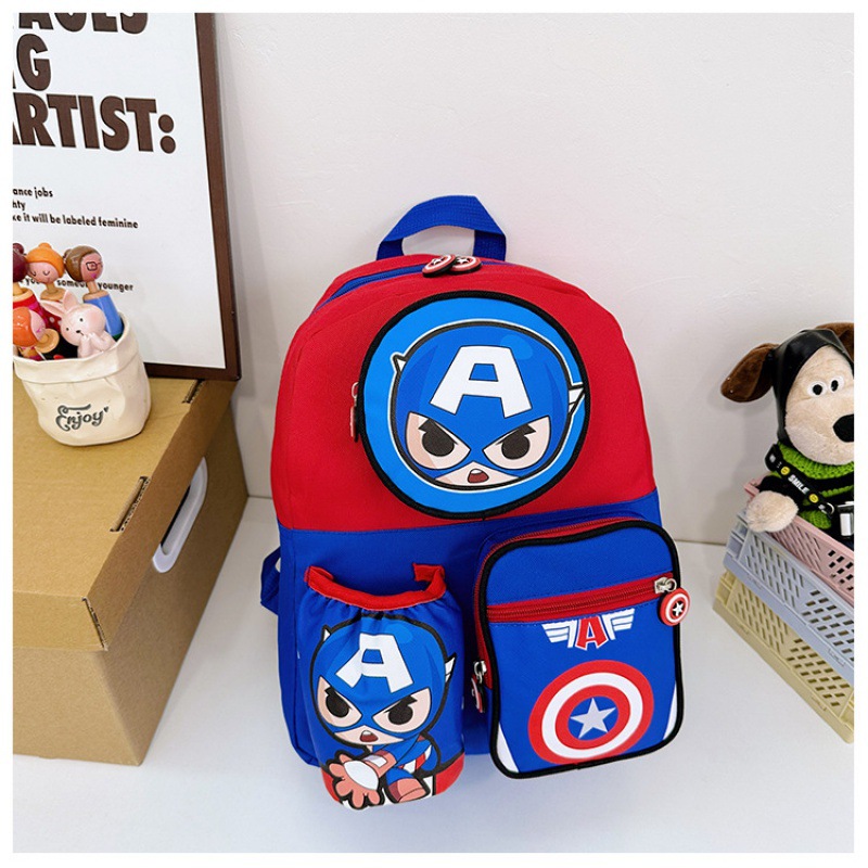 Nueva mochila de jardín de infantes Spider-Man de dibujos animados de 3-8 años de edad los niños preescolares mochila de primer grado
