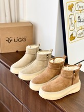 东莞产澳洲羊皮毛侧拉链雪地靴厚底增高羊毛靴韩版保暖加绒短靴