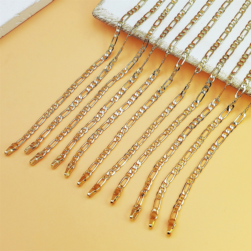 Copper Plated 18K Real Gold Cross-border Hot Selling Simple NK Chain Fashion Jewelry Chain Cuban Chain Punk Bracelet Trendy Bracelet