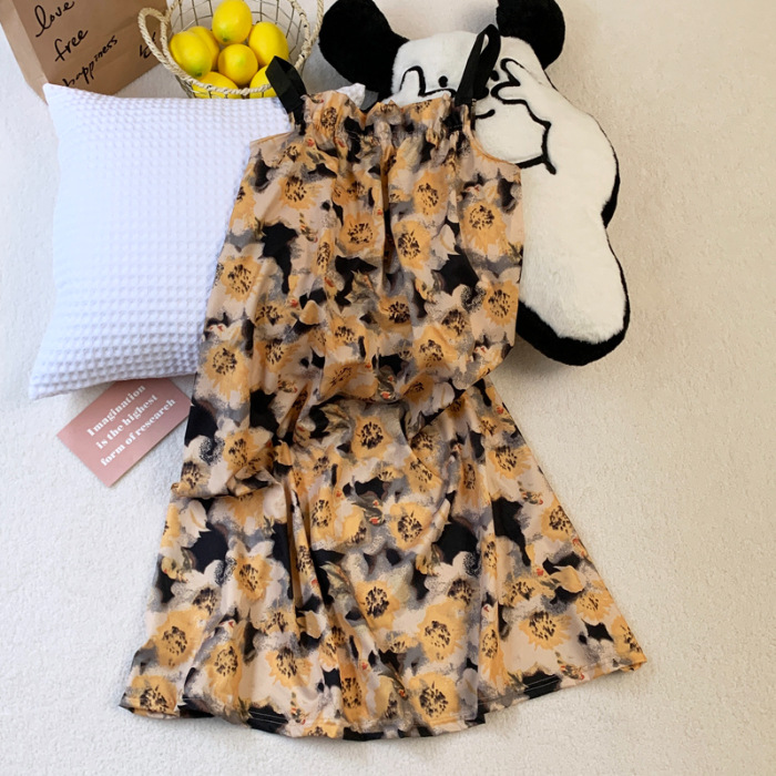 Fabricante de verano 2025 pijama de cabina pijama de niñas fresco uniforme de estudiantes vestido largo un cuello de ropa de casa