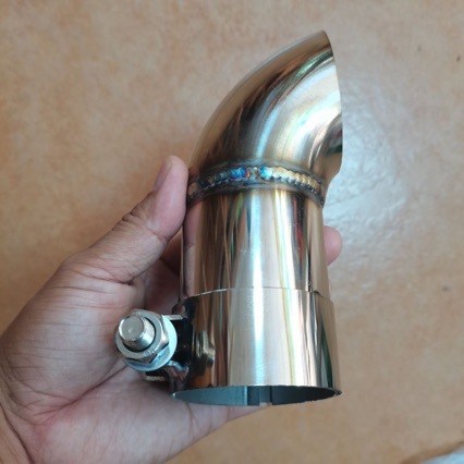 Universal Exhaust Pipe with Downward Hidden Elbow Tailpipe, Downward Curved Stainless Steel Accessory Tail Section
