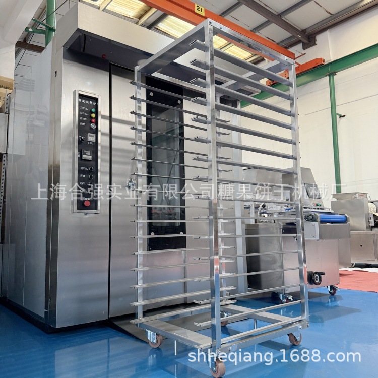 上海烘焙设备 32盘电力炉 蛋糕烤炉 热风旋转炉 推车燃气烤炉视频