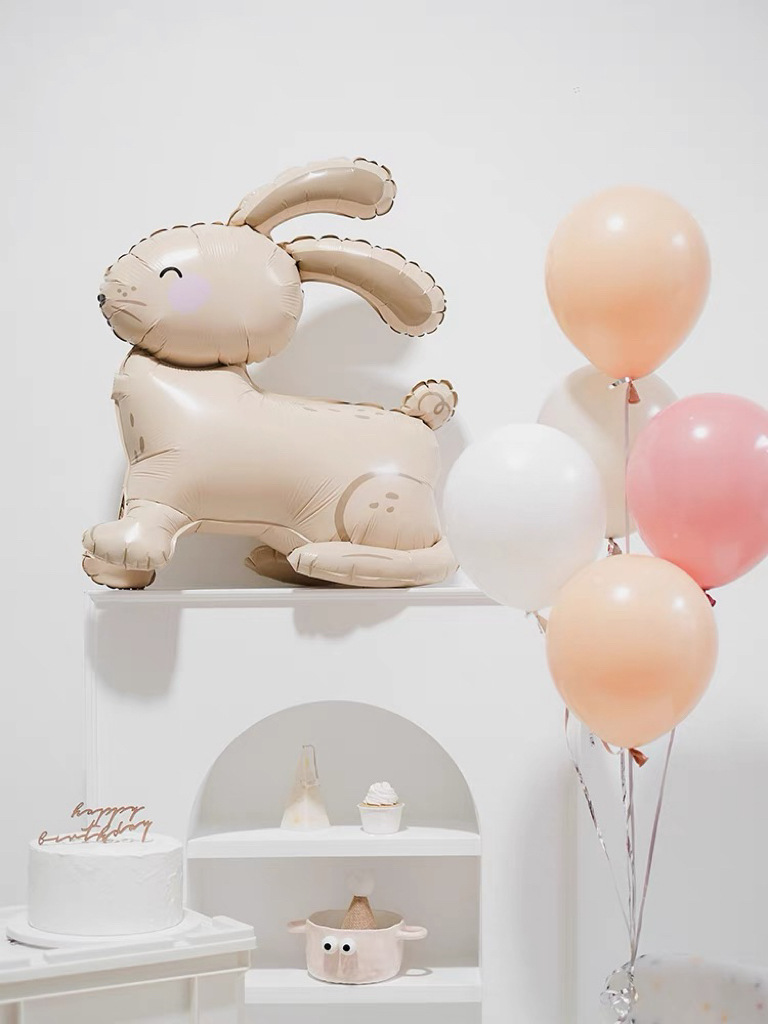 3D Three-dimensional Sitting Rabbit Aluminum Balloon