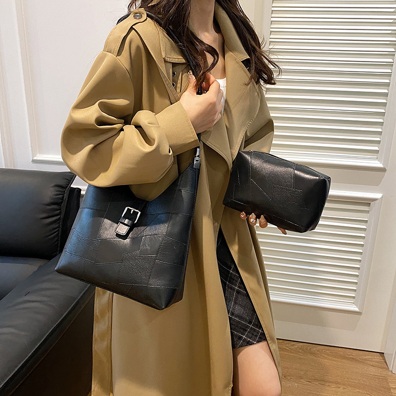 Fashionable solid color polyurethane capacious autumn trend…