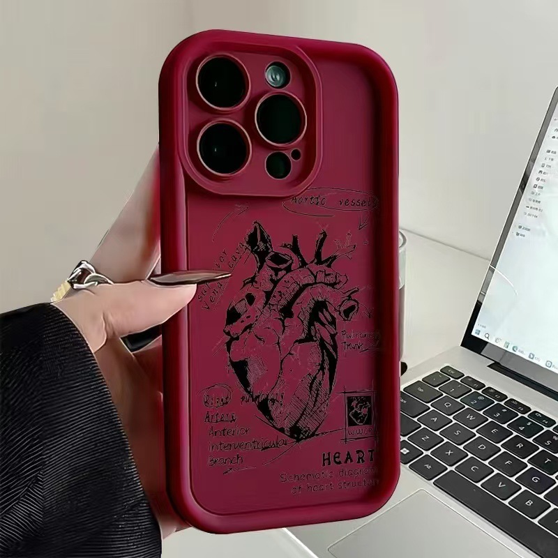 Funda para teléfono móvil iphone16promax para corazón Apple 15 anti-caída 14 estilo europeo y americano 13 personalidad 12 nuevo 11