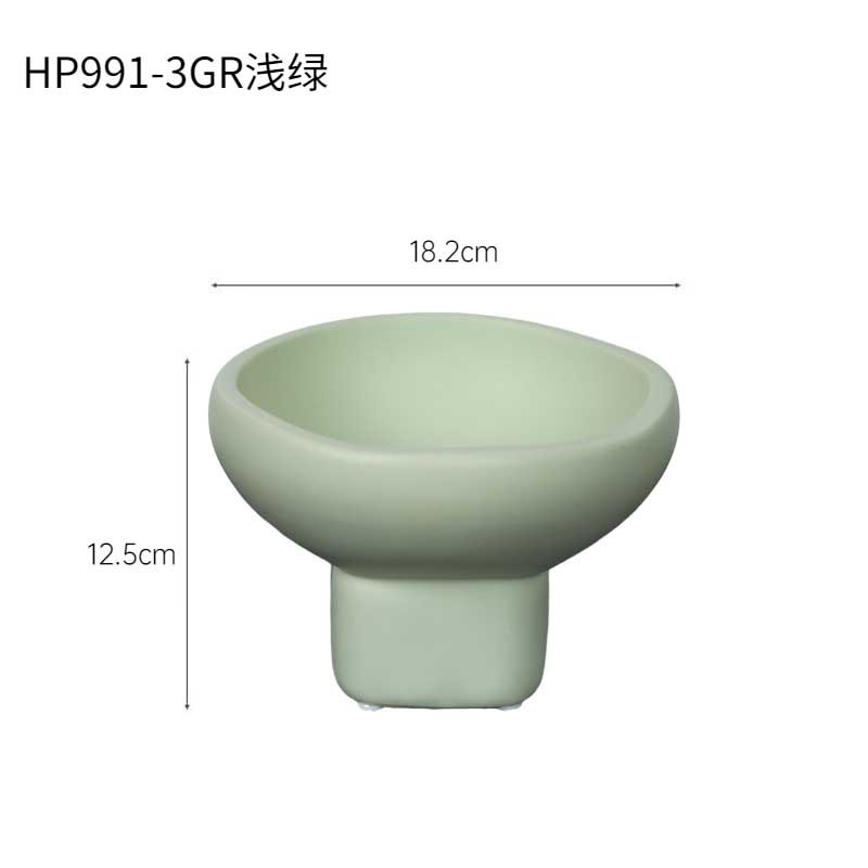 Creativo viento de crema de pie alto bandeja de frutas de cerámica moderna sala de estar decoración suave joyas bandeja de almacenamiento decoración