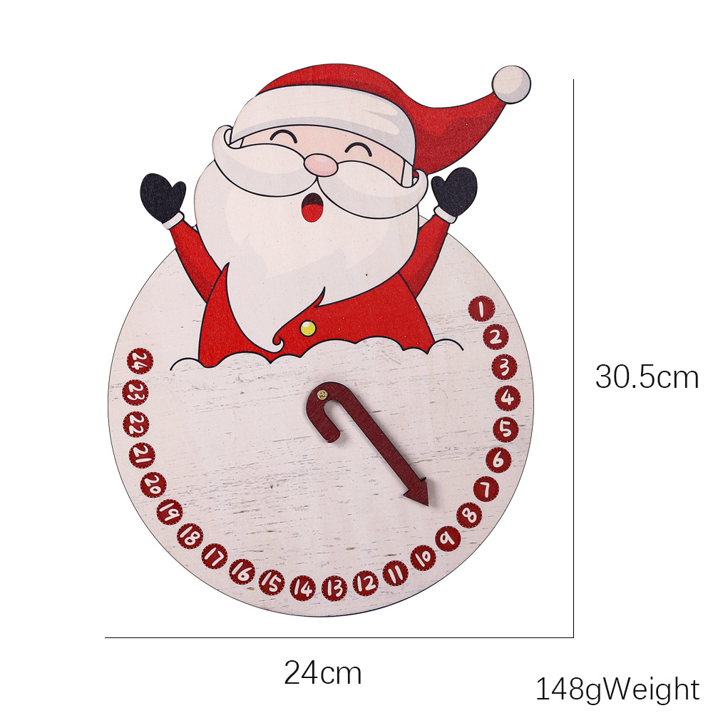 Christmas New cartoon Christmas wooden pendant indoor decoration Christmas tree pendant Christmas Snowman clock door plate ornaments_voghion.com