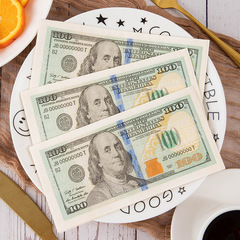 New creative and interesting colorful printed cartoon square tissue napkin portable small bag restaurant dollar printed decoration