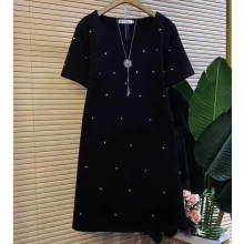 2025夏季长款甜美显瘦连衣裙韩版大码外穿减龄洋气小香风裙子潮