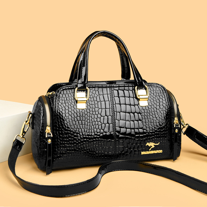 New Foreign Trade Crocodile Leather Mother-Daughter Bag, Fashionable New Style Women's Large-Capacity Shoulder Crossbody Bag, Trendy Versatile Handbag