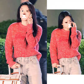骄阳似我赵今麦聂曦光同款红色毛衣女复古新年氛围感针织衫上衣服