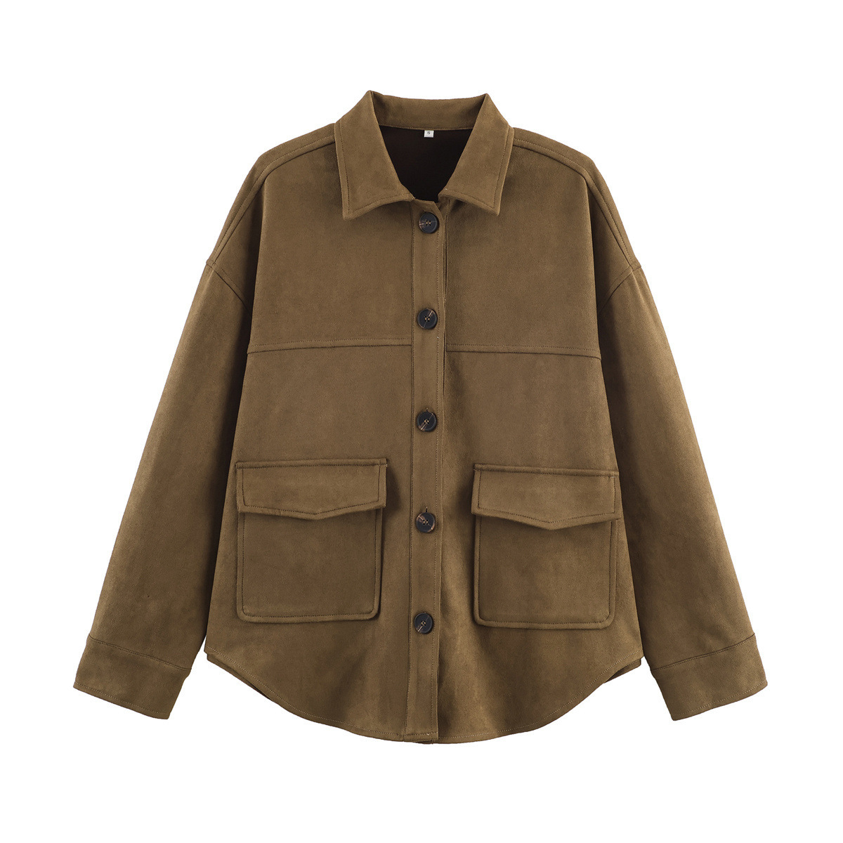 2025 Autumn and Winter European and American Cross-Border Women's Fashion Suede Texture Shirt Jacket W055 250838