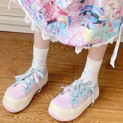 Cute cat women's mid-calf spring and summer new cotton socks cartoon graffiti student socks Japanese socks ins women's socks