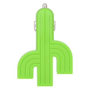 Factory wholesale green cactus one drag three USB Multi-Function Car Charger creative car charger cigarette lighter