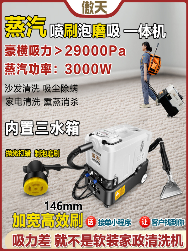 Wholesale Carpet Cleaning Machine Sofa Curtain Mattress Hotel Fabric Dry Foam Spray and Suction Integrated Household Small Steam Cleaner