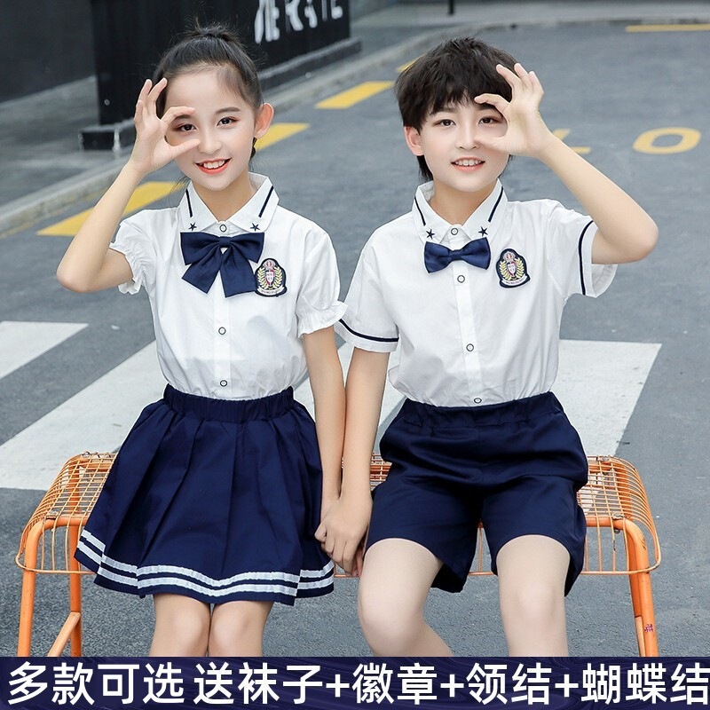 Kindergarten Summer Clothes British College Style Children's School Uniform Suit Primary School Students' Class Clothes Summer Graduation Photo Clothing Kindergarten Summer Clothes British College Style Children's School Uniform Suit Primary School Students' Class Clothes Summer Graduation Photo Clothing