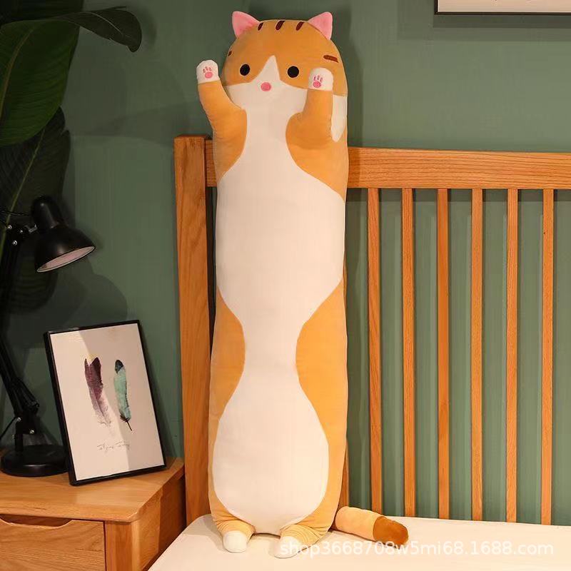 クロスボーダーロング猫枕、かわいい猫人形、ロング枕、クッション、脚を抱き締めて眠りを落ち着かせる、スクラッチマシン、布人形|undefined