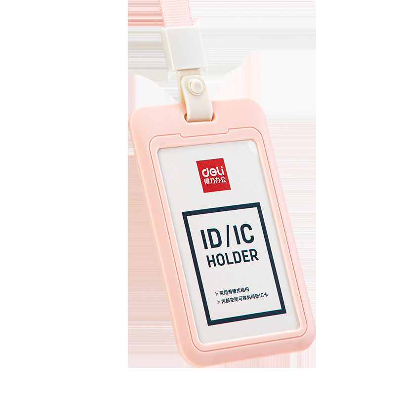 Cubierta de tarjeta de identificación Deli Tarjeta de trabajo Cordón Tarjeta de trabajo Insignia de trabajo Tarjeta de comida Tarjeta de campus de estudiante Cubierta de tarjeta de identificación 64821