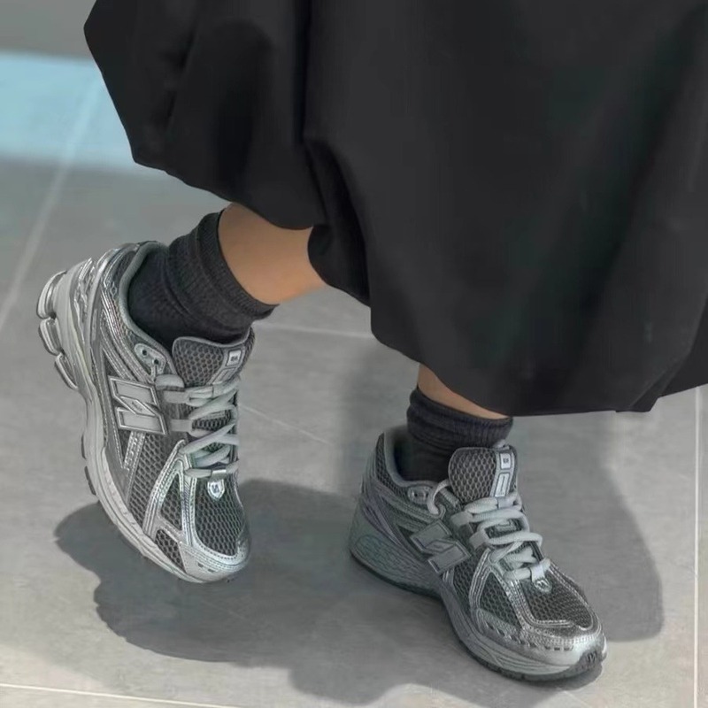 莆田ランニングシューズ NB1906 ホワイトシルバー通気性液体銀増強ダッドシューズ男性と女性のカジュアルスポーツシューズファッション|undefined