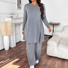 简约韩版时尚套装女2025秋季新款休闲洋气长袖上衣显瘦长裤两件套