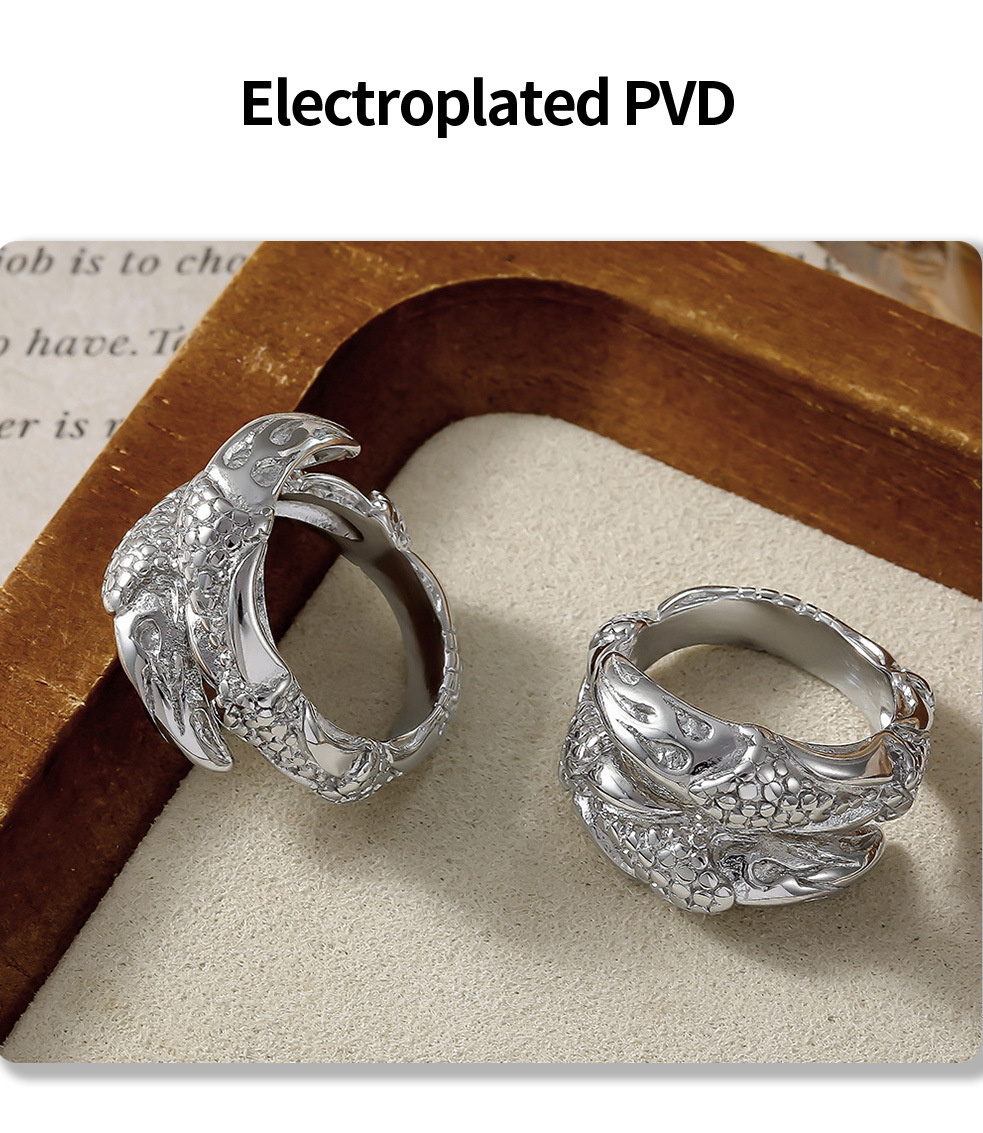 Fashionable Adjustable Open Mouth Ring, Personalized Snake Head Stainless Steel Ring, Women's Non Fading Accessory_voghion.com