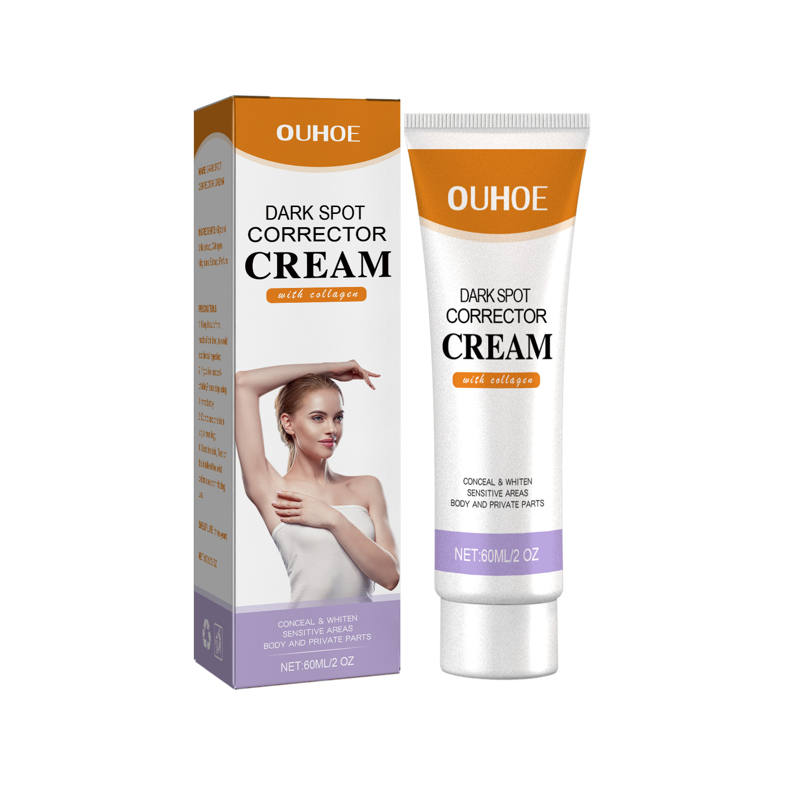 Crema riparatrice anti-macchie nere OUHOE per schiarire le macchie nere, ammorbidire le ginocchia, i gomiti, ravvivare il tono, idratare la pelle e_voghion.com