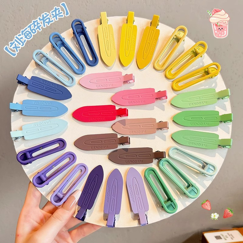 Pin de cabello sin marcas para mujeres 2025 nuevo frente lateral pecado clips maquillaje pin de cabello clip de boca de pato tocado