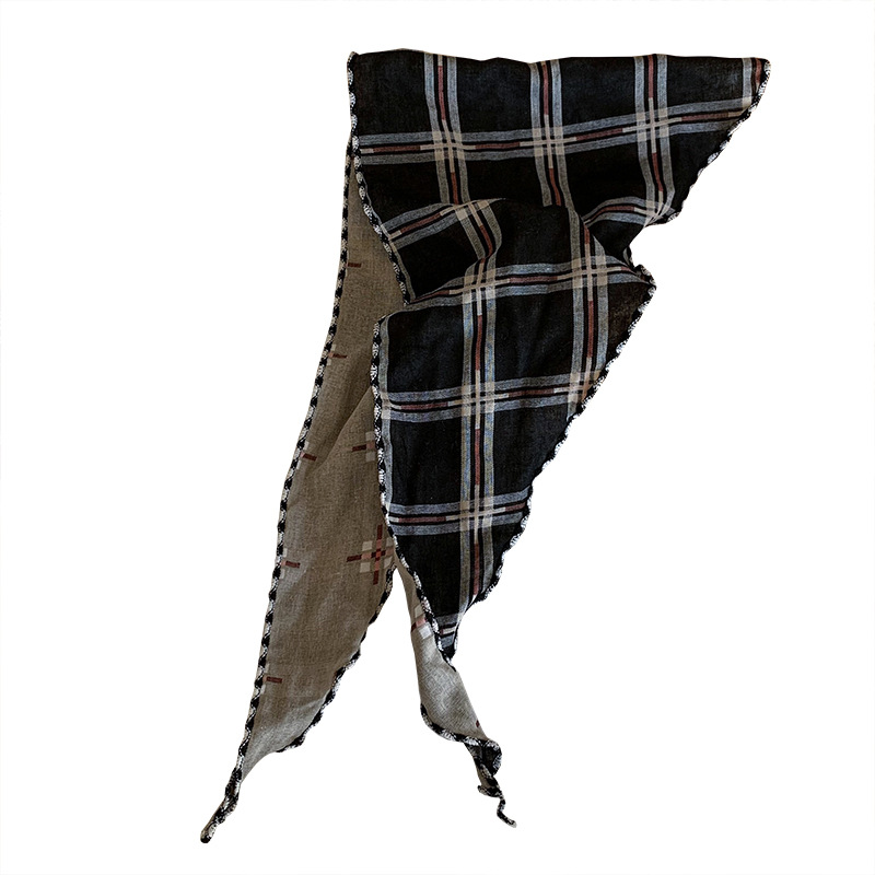 Turbante de verano pastoral viento doble cara toalla triangular suave permeable bufandas de cuello bufandas decorativas bufandas de seda al por mayor