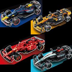 1:14 RB20兼容乐高42206机械组红牛车队F拼装积木玩具回力车跨境