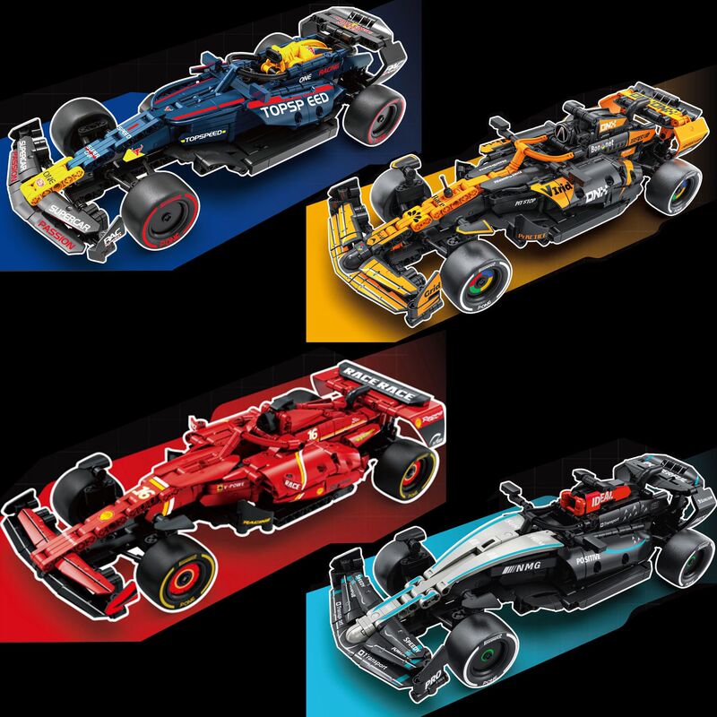 1:14 Rb20 Compatible with Lego 42206 Mechanical Set Red Bull Racing F Assembly Building Block Toy Pull-Back Car Cross-Border