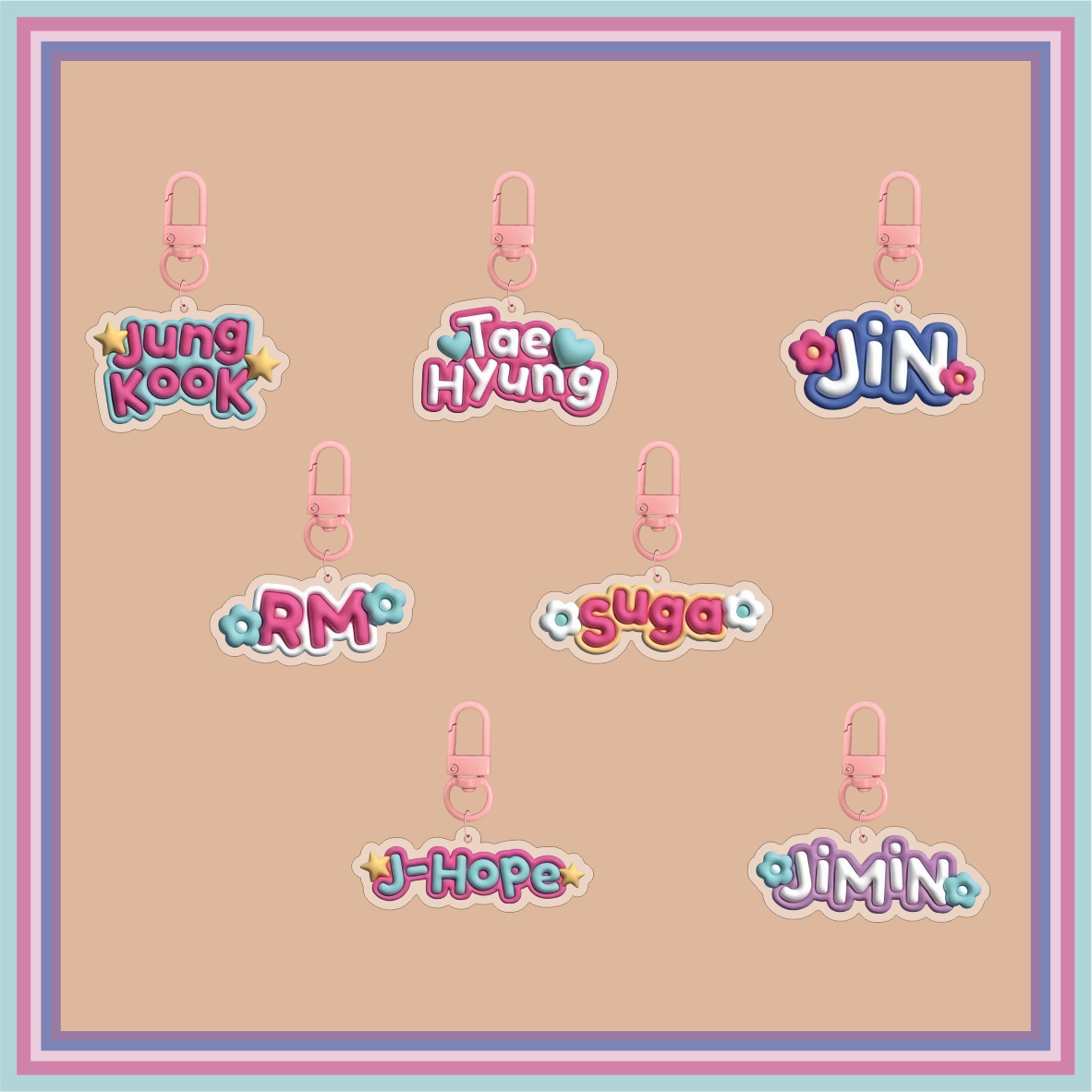 24年JK  v  jin   jimin 姓名 亞克力鑰匙扣掛件飾品明星周邊同款